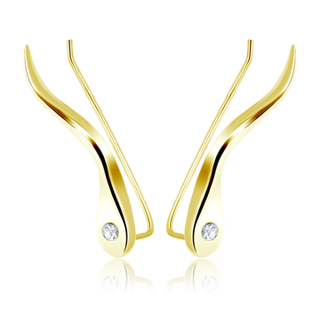 Gold Plated Silver Earring Slender Design EL-105-GP